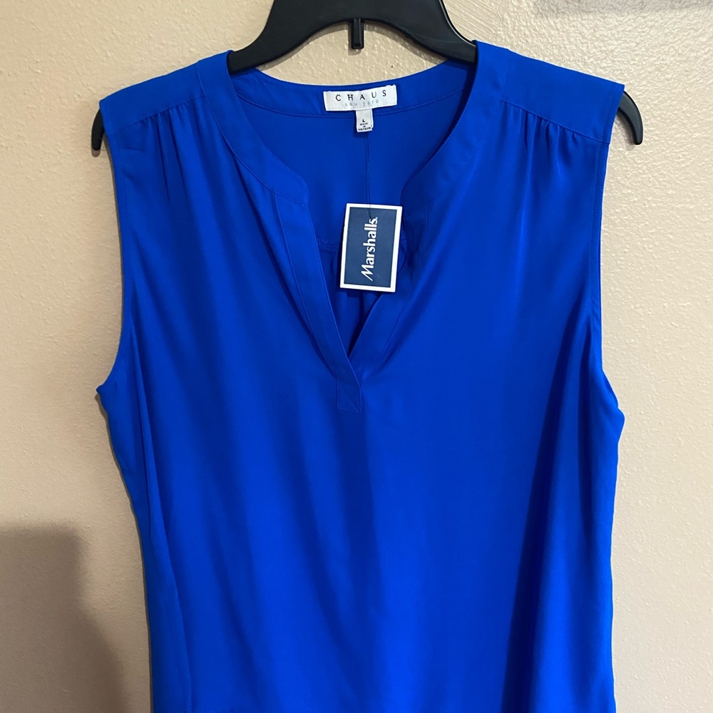 Blue sleeveless top